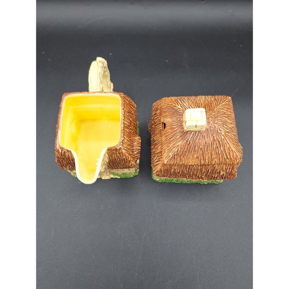 VINTAGE RON GORDON DESIGNS CERAMIC SUGAR BOWL & CREAMER, COTTAGE/ HOUSE-DESIGN - Picture 8 of 10